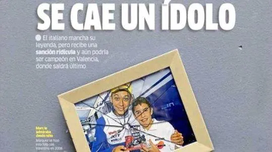 La prima pagina odierna di Marca che condanna Valentino Rossi-gazzetta.it