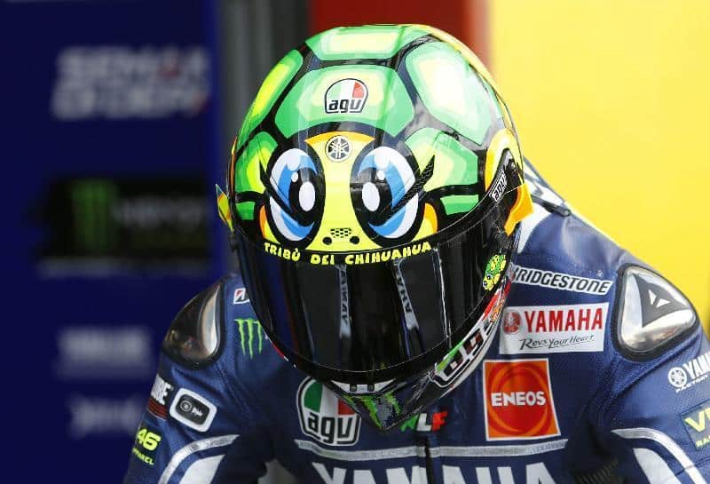 La tartaruga presente sul casco di Rossi. Fonte foto: multimedia.quotidiano.net