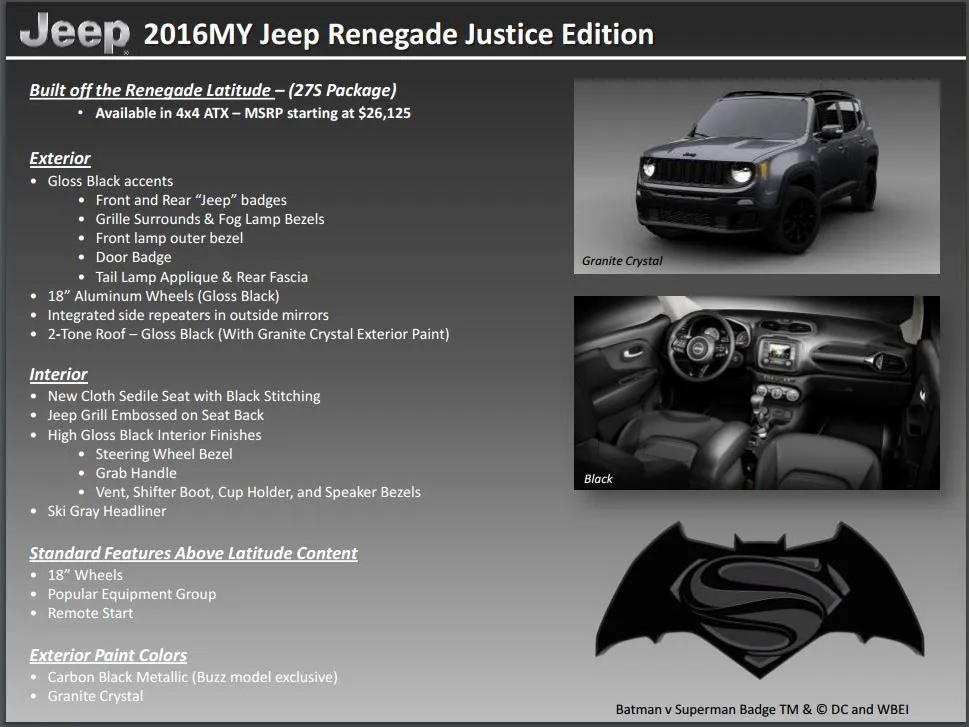 jeep renegade dawn of justice